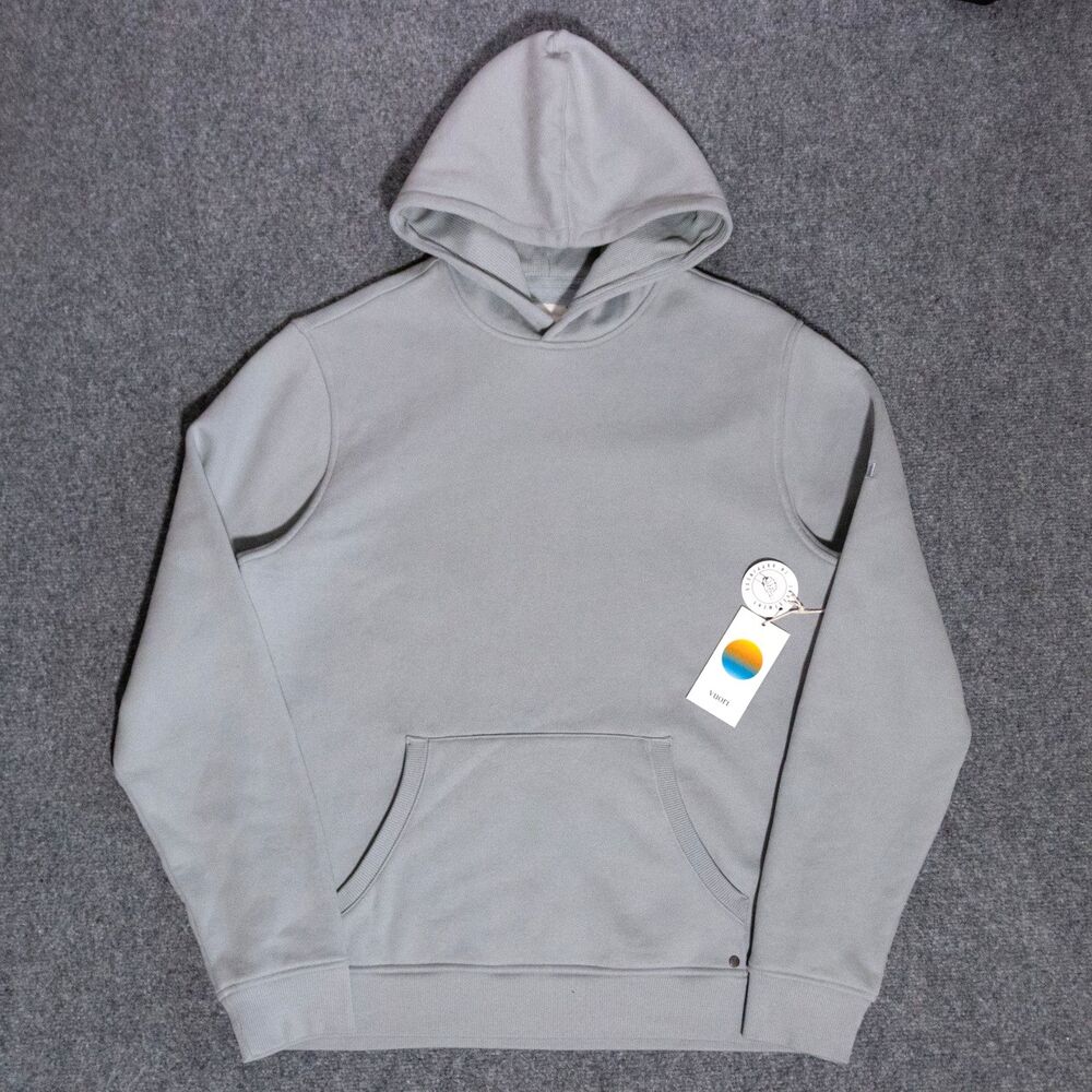 NWT Vuori Seaside Pullover Hoodie Blue Haze Men's Medium Organic Cotton V299